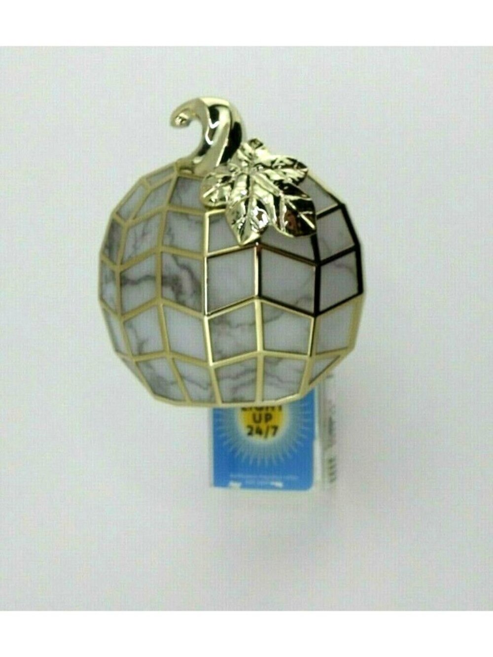 New Bath Body Works Fall Wallflowers Plug In White Gold Marbled Pumpkin Light